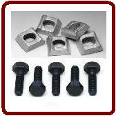 1/2”-13 X 1 5/8” Long With 7/8” Head COARSE THREAD, FLAT HEAD W/ CLAMPS--(15-2)- QTY 5 EACH of Bolts & Clamps)